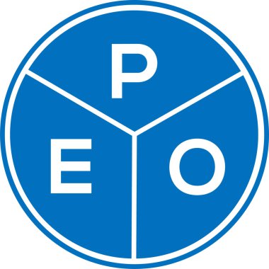 PEO harfi logo tasarımı beyaz arka planda. PEO yaratıcı daire harfi logosu. PEO harf tasarımı.