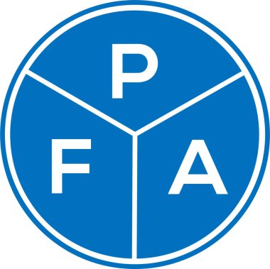 Beyaz arka planda PFA harf logosu tasarımı. PFA yaratıcı daire harfi logosu. PFA mektup tasarımı. Beyaz arkaplanda PFA harf logosu tasarımı. PFA yaratıcı daire harfi logosu. PFA harf tasarımı.