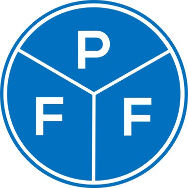 Beyaz arka planda PFF mektup logosu tasarımı. PFF yaratıcı daire harfi logosu. PFF harf tasarımı.