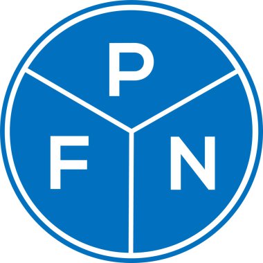 Beyaz arka planda PFN harf logosu tasarımı. PFN yaratıcı daire harfi logosu konsepti. PFN harf tasarımı.