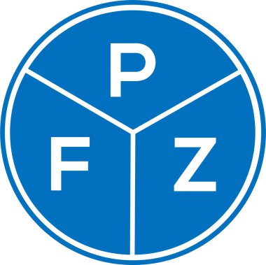 Beyaz arkaplanda PFZ harf logosu tasarımı. PFZ yaratıcı daire harfi logosu konsepti. PFZ harf tasarımı.