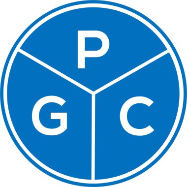 Beyaz arkaplanda PGC harf logosu tasarımı. PGC yaratıcı daire harf logosu kavramı. PGC harf tasarımı.