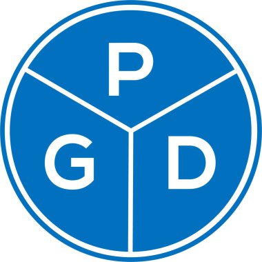 Beyaz arka planda PGD harf logosu tasarımı. PGD yaratıcı daire harfi logosu konsepti. PGD harf tasarımı.