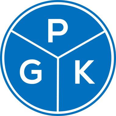 Beyaz arkaplanda PGK harf logosu tasarımı. PGK yaratıcı daire harfi logosu konsepti. PGK harf tasarımı.