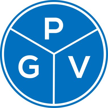 Beyaz arkaplanda PGV harf logosu tasarımı. PGV yaratıcı daire harfi logosu konsepti. PGV harf tasarımı.