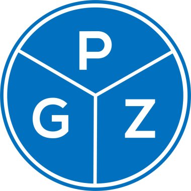 Beyaz arkaplanda PGZ harf logosu tasarımı. PGZ yaratıcı daire harfi logosu konsepti. PGZ harf tasarımı.