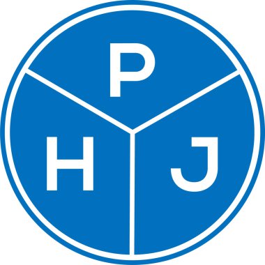 Beyaz arkaplanda PHJ harf logosu tasarımı. PHJ yaratıcı daire harfi logosu. PHJ harf tasarımı.