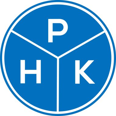 Beyaz arkaplanda PHK harf logosu tasarımı. PHK yaratıcı daire harf logosu konsepti. PHK harf tasarımı.