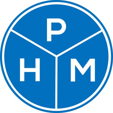 Beyaz arkaplanda PHM harf logosu tasarımı. PHM yaratıcı daire harfi logosu konsepti. PHM harf tasarımı.