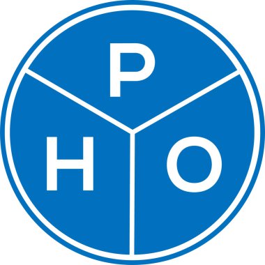 Beyaz arka planda PHO harf logosu tasarımı. PHO yaratıcı daire harfi logosu. PHO harf tasarımı.