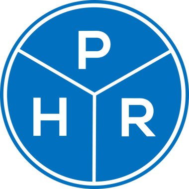 Beyaz arka planda PHR harf logosu tasarımı. PHR yaratıcı daire harfi logosu. PHR harf tasarımı.