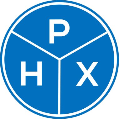 Beyaz arkaplanda PHX harfli logo tasarımı. PHX yaratıcı daire harfi logosu. PHX harf tasarımı.