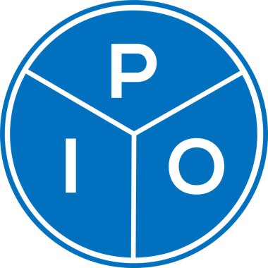 Beyaz arka planda PIO harfi logo tasarımı. PIO yaratıcı daire harfi logosu konsepti. PIO harf tasarımı.