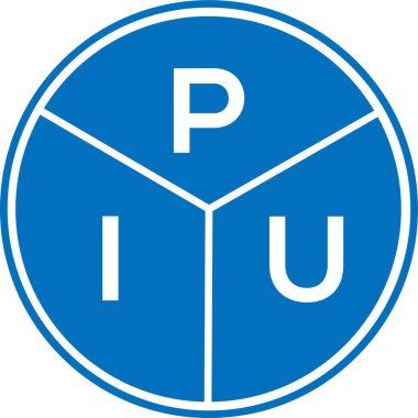 Beyaz arka planda PIU harf logosu tasarımı. PIU yaratıcı daire harfi logosu konsepti. PIU harf tasarımı.