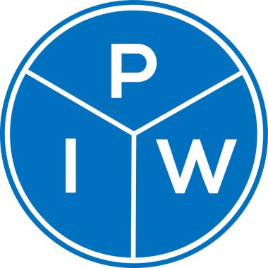 Beyaz arka planda PIW harf logosu tasarımı. PIW yaratıcı daire harfi logosu konsepti. PIW harf tasarımı.