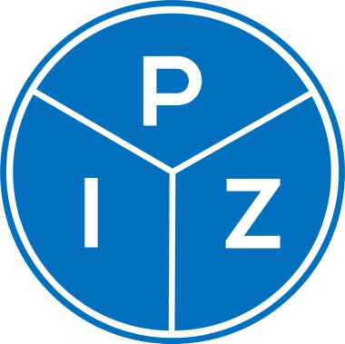 Beyaz arkaplanda PIZ harf logosu tasarımı. PIZ yaratıcı daire harfi logosu konsepti. PIZ harf tasarımı.