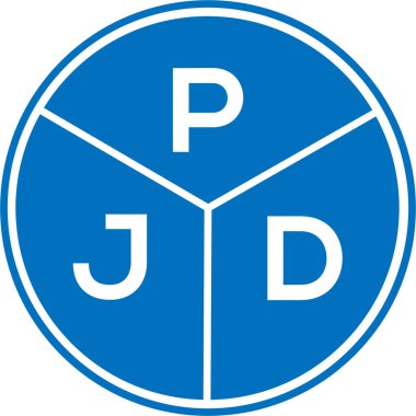 Beyaz arka planda PJD harf logosu tasarımı. PJD yaratıcı daire harfi logosu konsepti. PJD harf tasarımı.