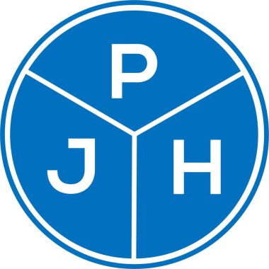 Beyaz arkaplanda PJH harf logosu tasarımı. PJH yaratıcı daire harfi logosu konsepti. PJH harf tasarımı.