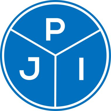 Beyaz arka planda PJI harf logosu tasarımı. PJI yaratıcı daire harfi logosu konsepti. PJI harf tasarımı.