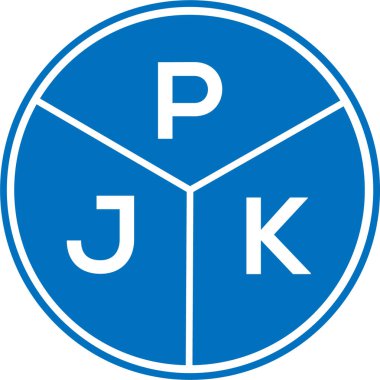Beyaz arka planda PJK harf logosu tasarımı. PJK yaratıcı daire harfi logosu konsepti. PJK harf tasarımı.