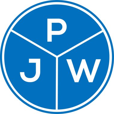 Beyaz arkaplanda PJW harf logosu tasarımı. PJW yaratıcı daire harfi logosu konsepti. PJw harf tasarımı.