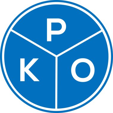 Beyaz arka planda PKO harf logosu tasarımı. PKO yaratıcı daire harfi logosu konsepti. PKO harf tasarımı.