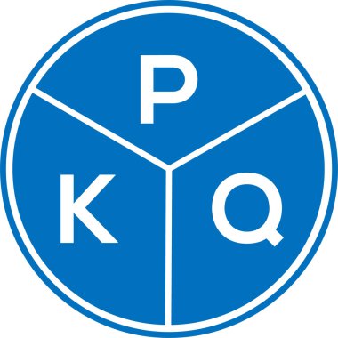 Beyaz arkaplanda PKQ harfi logo tasarımı. PKQ yaratıcı daire harfi logosu konsepti. PKQ harf tasarımı.