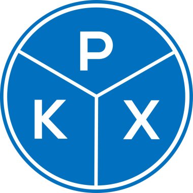 Beyaz arkaplanda PKX harfli logo tasarımı. PKX yaratıcı daire harfi logosu konsepti. PKX harf tasarımı.