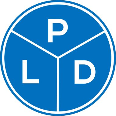 Beyaz arkaplanda PLD harf logosu tasarımı. Yaratıcı daire harfi logosu kavramı. PLD harf tasarımı.