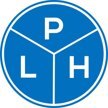 Beyaz arka planda PLH harf logosu tasarımı. PLH yaratıcı daire harfi logosu konsepti. PLH harf tasarımı.