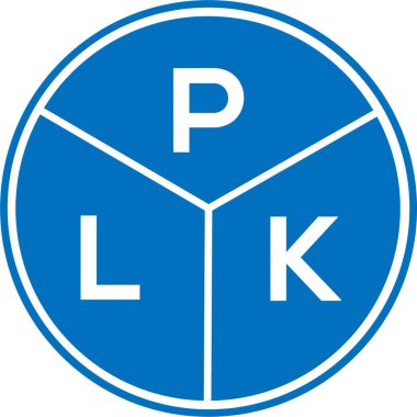 Beyaz arkaplanda PLK harf logosu tasarımı. PLK yaratıcı daire harfi logosu konsepti. PLK harf tasarımı.