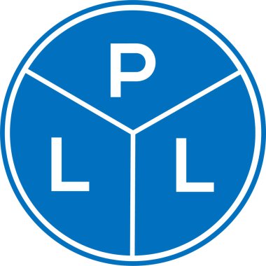 Beyaz arkaplanda PLL harf logosu tasarımı. Yaratıcı yuvarlak harf logosu konsepti. PLL harf tasarımı.