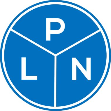 Beyaz arka planda PLN harf logosu tasarımı. PLN yaratıcı daire harfi logosu konsepti. PLN harf tasarımı.