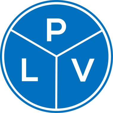 Beyaz arkaplanda PLV harf logosu tasarımı. PLV yaratıcı daire harfi logosu konsepti. PLV harf tasarımı.