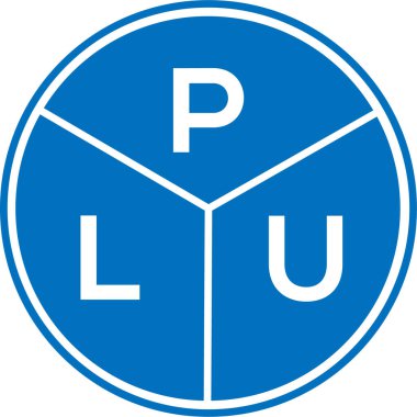 Beyaz arka planda PLU harf logosu tasarımı. PLU yaratıcı daire harfi logosu konsepti. PLU harf tasarımı.