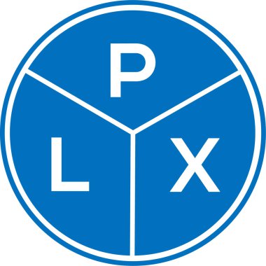 Beyaz arka planda PLX harfli logo tasarımı. PLX yaratıcı daire harfi logosu konsepti. PLX harf tasarımı.
