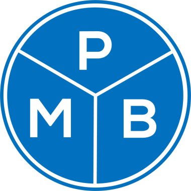 Beyaz arka planda PMB harfi logo tasarımı. PMB yaratıcı daire harfi logosu konsepti. PMB harf tasarımı.