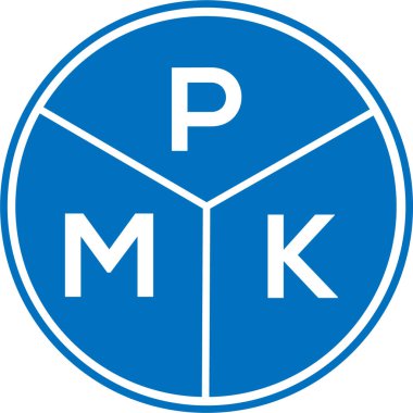 Beyaz arkaplanda PMK harf logosu tasarımı. PMK yaratıcı daire harfi logosu konsepti. PMK harf tasarımı.