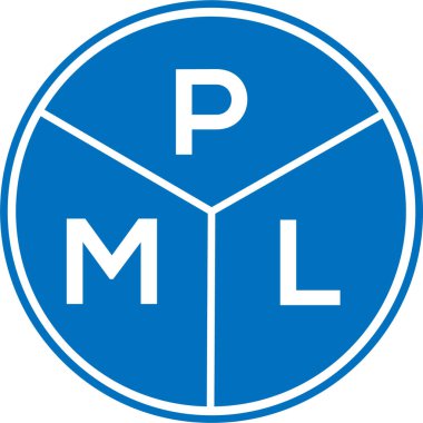Beyaz arkaplanda PML harf logosu tasarımı. PML yaratıcı daire harfi logosu konsepti. PML harf tasarımı.