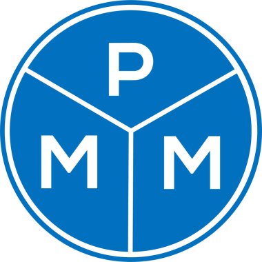 Beyaz arkaplanda PMM harf logosu tasarımı. PMM yaratıcı daire harfi logosu konsepti. PMM harf tasarımı.