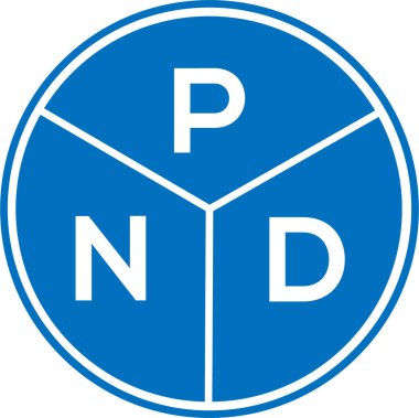 Beyaz arka planda PND harf logosu tasarımı. PND yaratıcı daire harfi logosu konsepti. PND harf tasarımı.