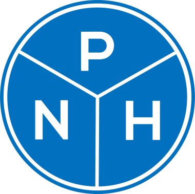 Beyaz arka planda PNH harf logosu tasarımı. PNH yaratıcı daire harfi logosu konsepti. PNH harf tasarımı.