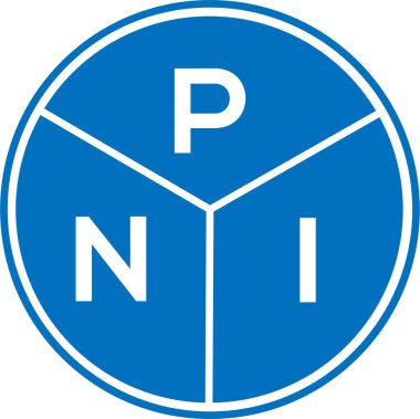 Beyaz arka planda PNI harf logosu tasarımı. PNI yaratıcı daire harfi logosu konsepti. PNI harf tasarımı.