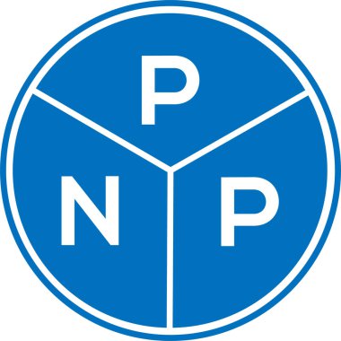 Beyaz arkaplanda PNP harf logosu tasarımı. PNP yaratıcı daire harfi logosu konsepti. PNP harf tasarımı.