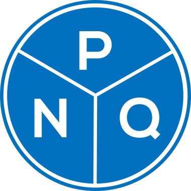 Beyaz arka planda PNQ harfi logo tasarımı. PNQ yaratıcı daire harfi logosu konsepti. PNQ harf tasarımı.