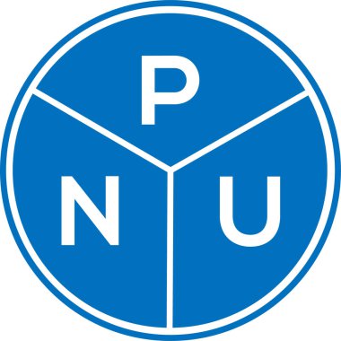 Beyaz arka planda PNU harf logosu tasarımı. PNU yaratıcı daire harfi logosu konsepti. PNU harf tasarımı.
