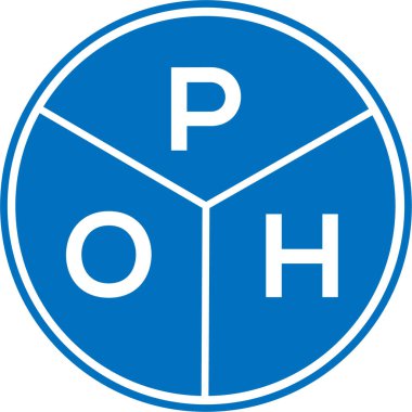 Beyaz arka planda POH harf logosu tasarımı. POH yaratıcı daire harfi logosu. POH harf tasarımı.