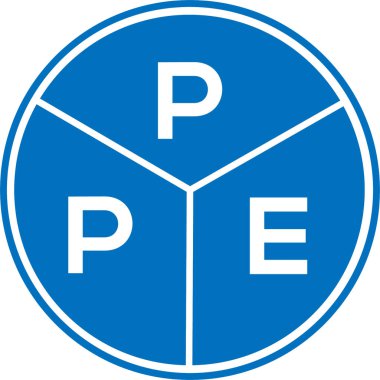 Beyaz arkaplanda PPE harf logosu tasarımı. PPE yaratıcı daire harfi logosu. PPE harf tasarımı.