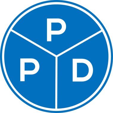 Beyaz arka planda PPD mektup logosu tasarımı. PPD yaratıcı daire harfi logosu konsepti. PPD harf tasarımı.