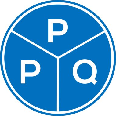 Beyaz arkaplanda PPQ harfi logo tasarımı. PPQ yaratıcı daire harfi logosu. PPQ harf tasarımı.